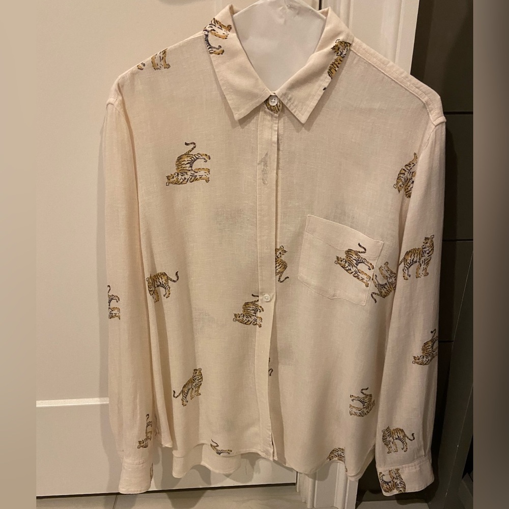 Rails leopard button down shirt size small